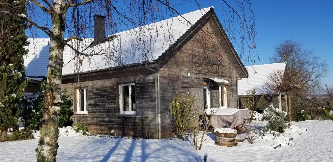 La Tuillère : maison en bois avec vue et piscine Saint-Aulaire Extérieur photo