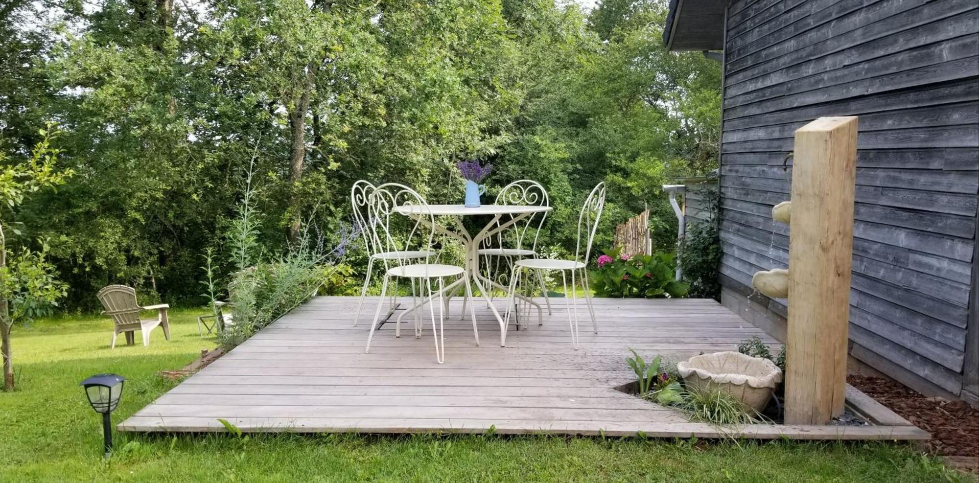 La Tuillère : maison en bois avec vue et piscine Saint-Aulaire Extérieur photo